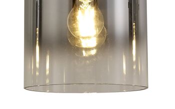 Suspension linéaire Kira, E27 réglable à 3 ampoules, verre noir/fumé fondu / VL08824 4