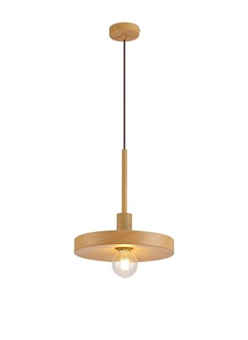 Suspension simple Naomi, 1 lumière réglable E27, effet bois / VL08829 1