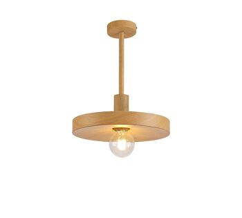 Suspension simple Naomi, 1 lumière réglable E27, effet bois / VL08829 4