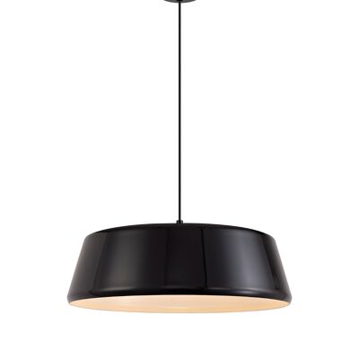 Foster Single Large Pendant, 1 Light Adjustable E27, Gloss Black/Gloss White/ VL08831