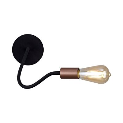 Garza Flexible Switched Wall Lamp, 1 Light E27, Satin Black/Brushed Copper / VL08881