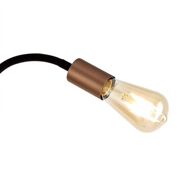 Lampadaire flexible Garza, 3 lumières E27, noir satiné/cuivre brossé / VL08883 4
