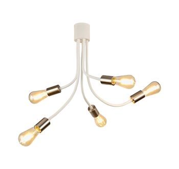 Garza Flexible Plafonnier 5 Lumières E27 Blanc Satiné/Nickel Satiné / VL08887 3