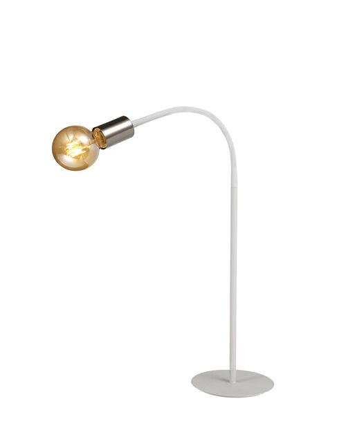 Garza Flexible Table Lamp, 1 Light E27 Satin White/Satin Nickel / VL08889
