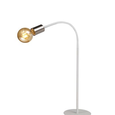 Lampe de table flexible Garza, 1 lumière E27 Blanc satiné/Nickel satiné / VL08889