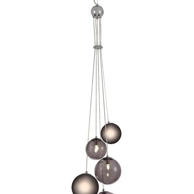 Rosalie Pendant, 5 x G9, Polished Chrome/Smoked Glass / VL08892