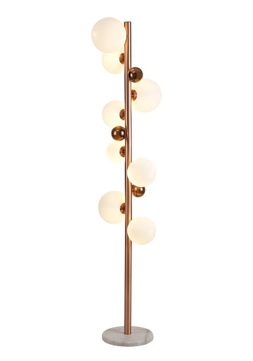 Rosalie Floor Lamp, 8 x G9, Antique Copper/Opal & Copper Glass / VL08896