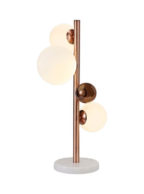 Rosalie Table Lamp, 3 x G9, Antique Copper/Opal & Copper Glass / VL08897