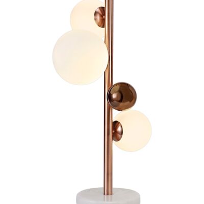 Lámpara de mesa Rosalie, 3 x G9, cobre envejecido/ópalo y vidrio cobre / VL08897