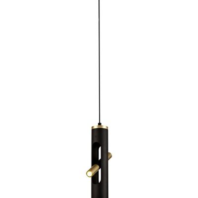Lámpara colgante Mollie, 2 LED de 2 W, 3000 K, 560 lm, negro arena/dorado / VL08903