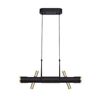 Colgante lineal Mollie, 4 x LED de 2 W, 3000 K, 1120 lm, negro arena, dorado / VL08904