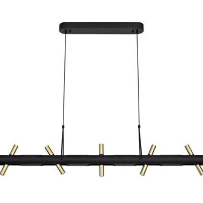 Mollie Linear Pendant , 10 x 2W LED, 3000K, 2800lm, Sand Black, Gold / VL08905