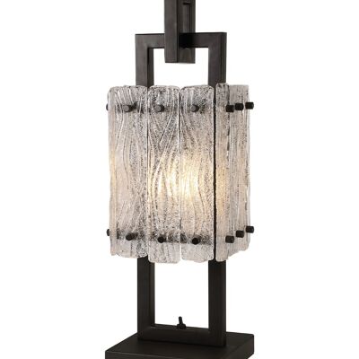 Lampe de table Grace, 1 lumière E27, noir mat/verre cristal sablé / VL08922
