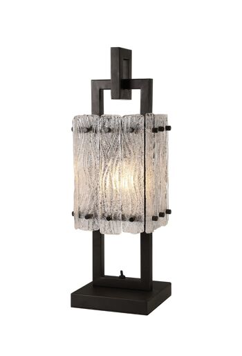Lampe de table Grace, 1 lumière E27, noir mat/verre cristal sablé / VL08922 1