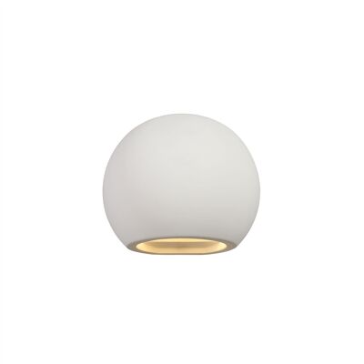 Alisha Round Ball Up & Down Wandleuchte, 1 x G9, weiß lackierbarer Gips / VL08948
