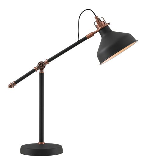 Morgana Adjustable Table Lamp, 1 x E27, Graphite/Copper/White / VL08950