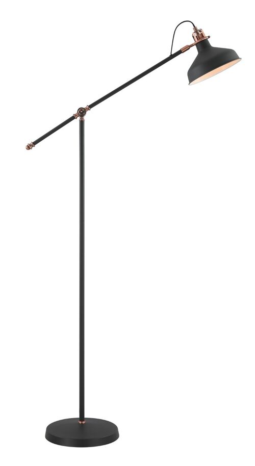 Morgana Adjustable Floor Lamp, 1 x E27, Graphite/Copper/White / VL08951