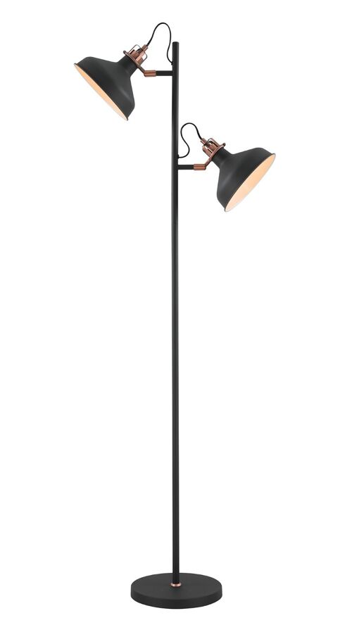 Morgana Floor Lamp, 2 x E27, Sand Black/Copper/White / VL08956