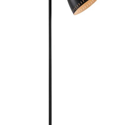 Lámpara de pie ajustable Perry, 1 x E27, negro mate/latón antiguo/caqui / VL08958