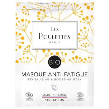 Masque Anti-Fatigue visage tissu -coton organique- Coup d'Éclat certifié Bio Cosmos Organic -  Ecocert 6