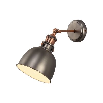 Harley Verstellbare Wandleuchte, 1 x E27, Antiksilber/Kupfer/Weiß / VL08973