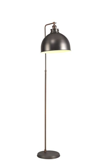 Lampadaire ajustable Harley, 1 x E27, argent antique/cuivre/blanc / VL08975 1