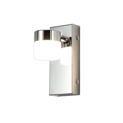 Dayton Lampada da parete Singola Orientabile, 1 x 5W LED, 4000K, 415lm, IP44, Cromo Lucido / VL08977