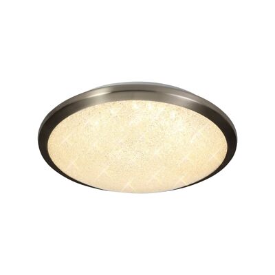 Tabitha Ceiling, 30cm 1 x 12W LED, 3000K, 750lm, IP44, Satin Nickel/Crystaline / VL08984