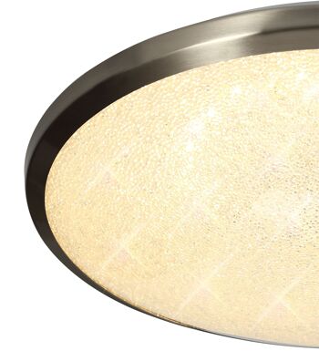 Tabitha Plafonnier, 35cm 1 x 18W LED, 3000K, 1044lm, IP44, Nickel Satiné/Cristallin / VL08985 2