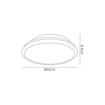 Tabitha Plafonnier, 35cm 1 x 18W LED, 3000K, 1044lm, IP44, Nickel Satiné/Cristallin / VL08985 4