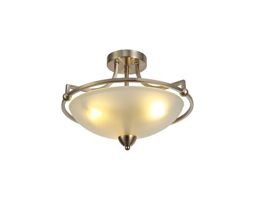 Hanne Semi-Flush Ceiling, 3 Light E27, Satin Nickel/Frosted Glass / VL08986