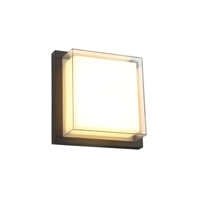 Rosie Wall Lamp, 1 x 16W LED, 3000K, 1135lm, IP65, Anthracite/Opal/Clear PC, 3yrs Warranty / VL09018