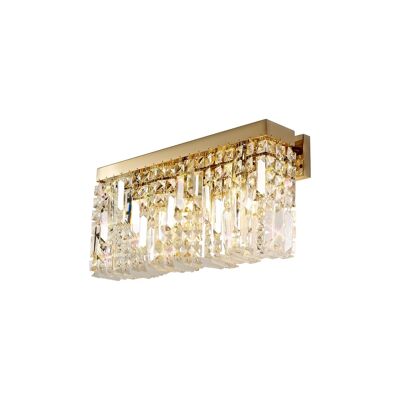 Dottie Lampada da parete rettangolare grande 50x24 cm, 3 luci E14, oro/cristallo / VL09055