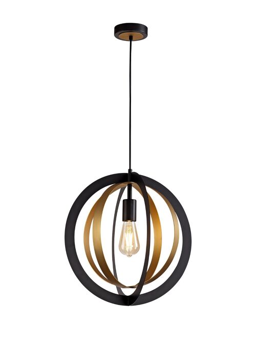 Ross Pendant, 1 x E27, Black/Satin Gold / VL09056