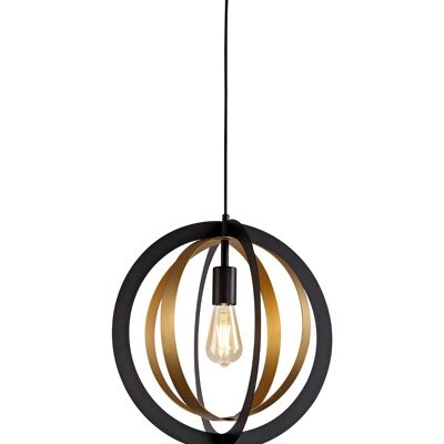 Ross Pendant, 1 x E27, Black/Satin Gold / VL09056