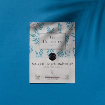 Masque Hydra Fraîcheur visage tissu -coton organique- Coup d'Éclat certifié Bio Cosmos Organic -  Ecocert 1