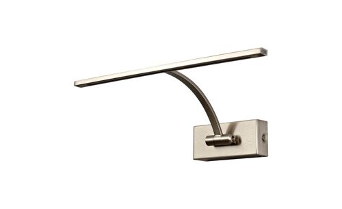 Violet Small 1 Arm Wall Lamp/Picture Light, 1 x 6W LED, 3000K, 470lm, Satin Nickel, 3yrs Warranty / VL09066