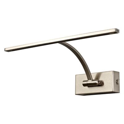 Violet Small 1 Arm Wall Lamp/Picture Light, 1 x 6W LED, 3000K, 470lm, Satin Nickel, 3yrs Warranty / VL09066