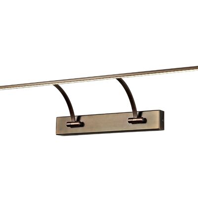 Violet Large 2 Arm Wall Lamp/Picture Light, 1 x 16W LED, 3000K, 1200lm, Bronze, 3yrs Warranty / VL09073
