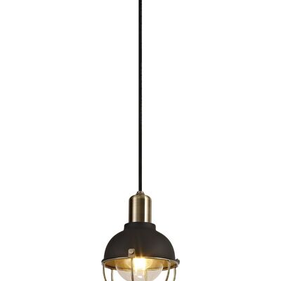 Suspension Olga, 1 lumière E27, IP65, noir mat/bronze brossé, garantie 2 ans / VL09076