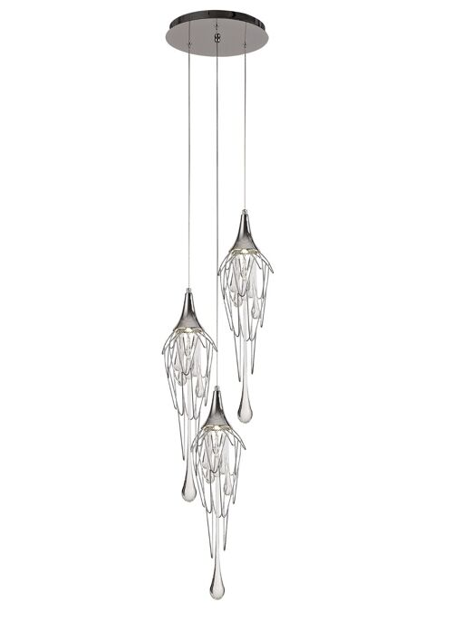 Judit Pendant Round, 3 x GU10, Polished Chrome / VL09090