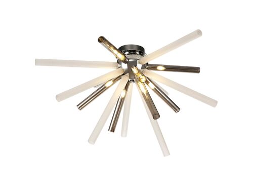 Natalie Semi-Flush 8 Light G9, Smoked & Frosted/Polished Chrome / VL09282