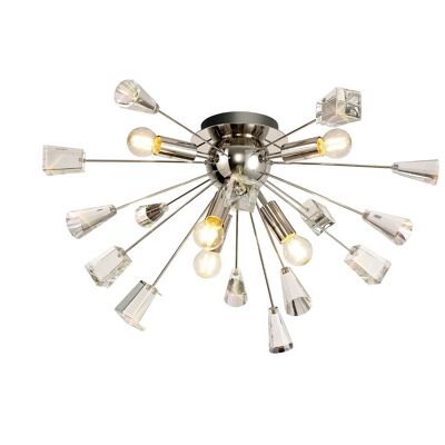 Aimee Ceiling Sputnik, 6 Light E14, Brushed Gold & Gloss Black/Crystal / VL09295