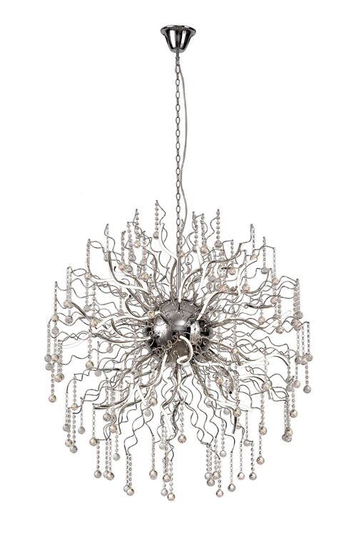 Caitlin Dimmable Pendant, 40 x 3.4W LED, 3000K, 10500lm, Polished Chrome, 3yrs Warranty Item Weight: 21.5kg / VL09364