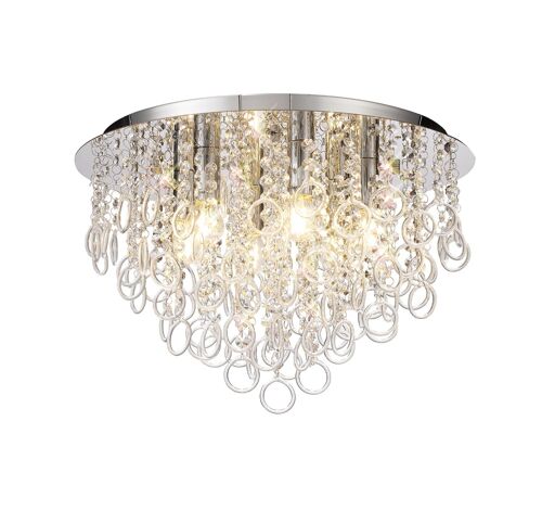 Penny Ceiling, 6 Light E14, Polished Chrome/Crystal / VL09366