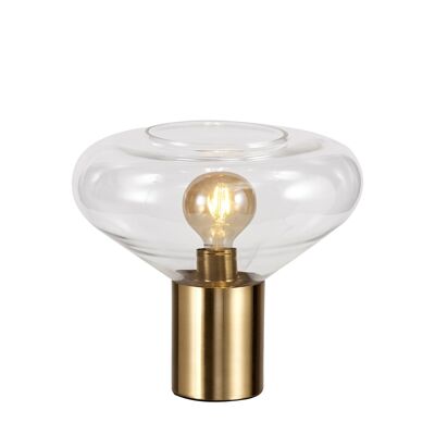 Eliza Wide Table Lamp, 1 x E27, Ancient Brass/Clear Glass / VL09370