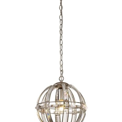 Leyla Small Round Pendant, 1 Light E27, Polished Nickel / VL09371