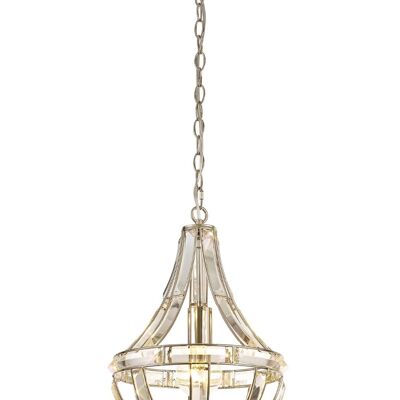 Leyla Teardrop Pendant, 1 Light E27, Polished Nickel / VL09373