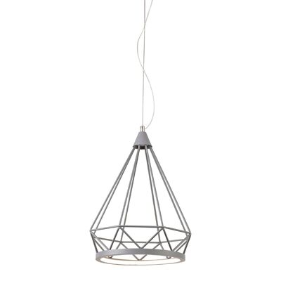 Russel Small Diamond Pendant, 1 x 8W LED, 3700K, Matt Grey, 3yrs Warranty / VL09375