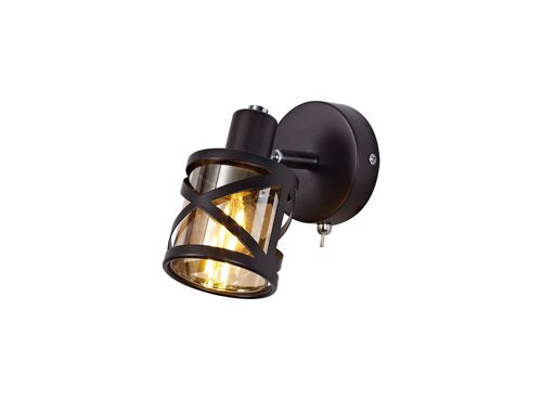 Polly 1 Light Switched Spotlight E14, Oiled Bronze/Polished Chrome/Amber / VL09377